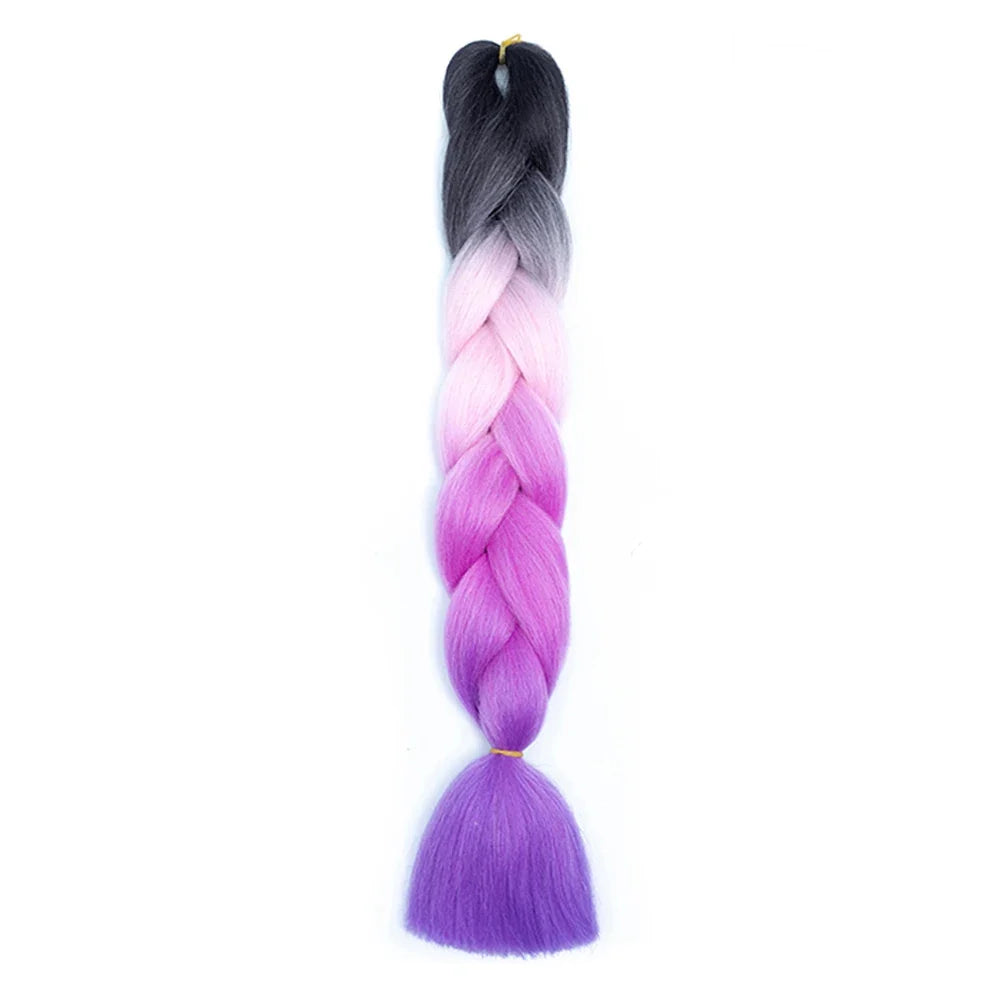 AZQUEEN 24 Inch Jumbo Braids Extensions Synthetic Braiding Hair Afro Ombre Color kanekalon Hair for Children Braid
