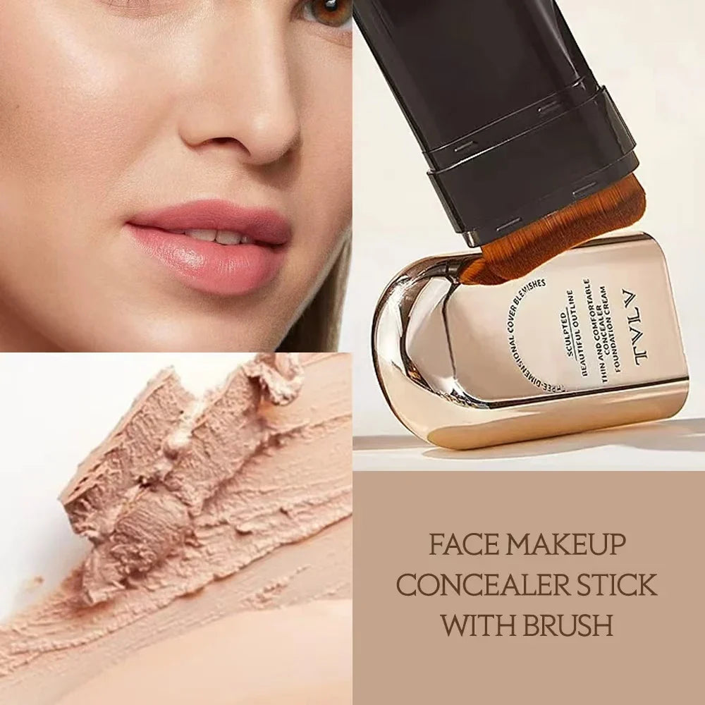 TVLV Skin Tint Stick Long Lasting Lightweight Waterproof Concealer Foundation Cream Flawless Tinted Face Contour Stick Makeup