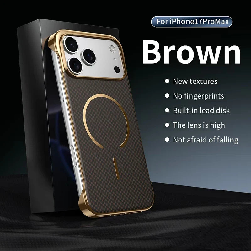 Kevlar Edge Wireless Charging Case for iPhone 17 Pro Max 13 14 15 16