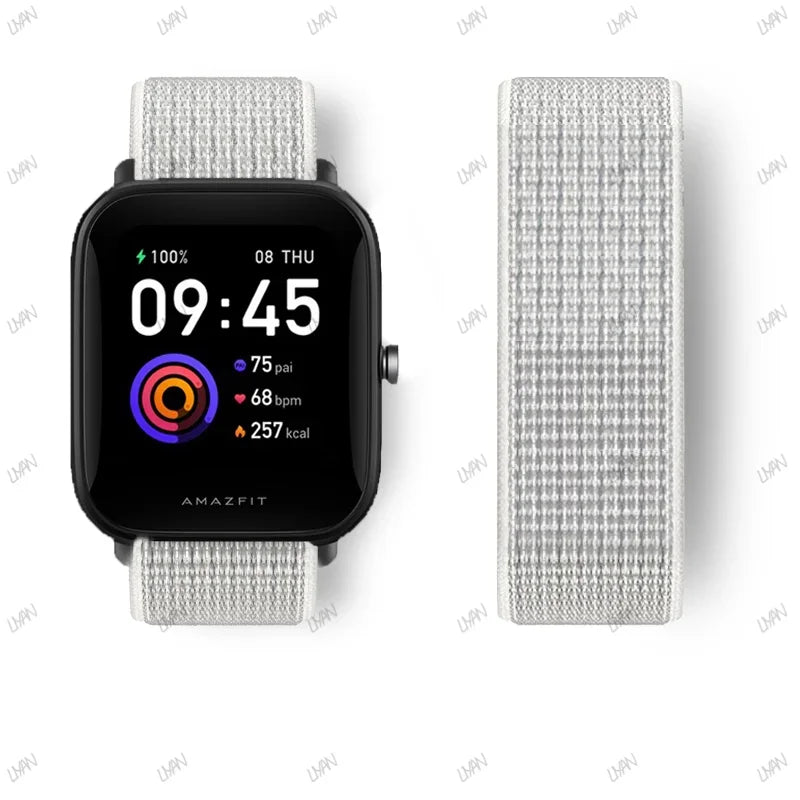 20mm/22mm watch band For Amazfit GTR/GTS 4-3-2-2e/GTR 42mm-47mm/bip-U-S-lite Nylon Loop strap sport correa amazfit gts 4-2 mini