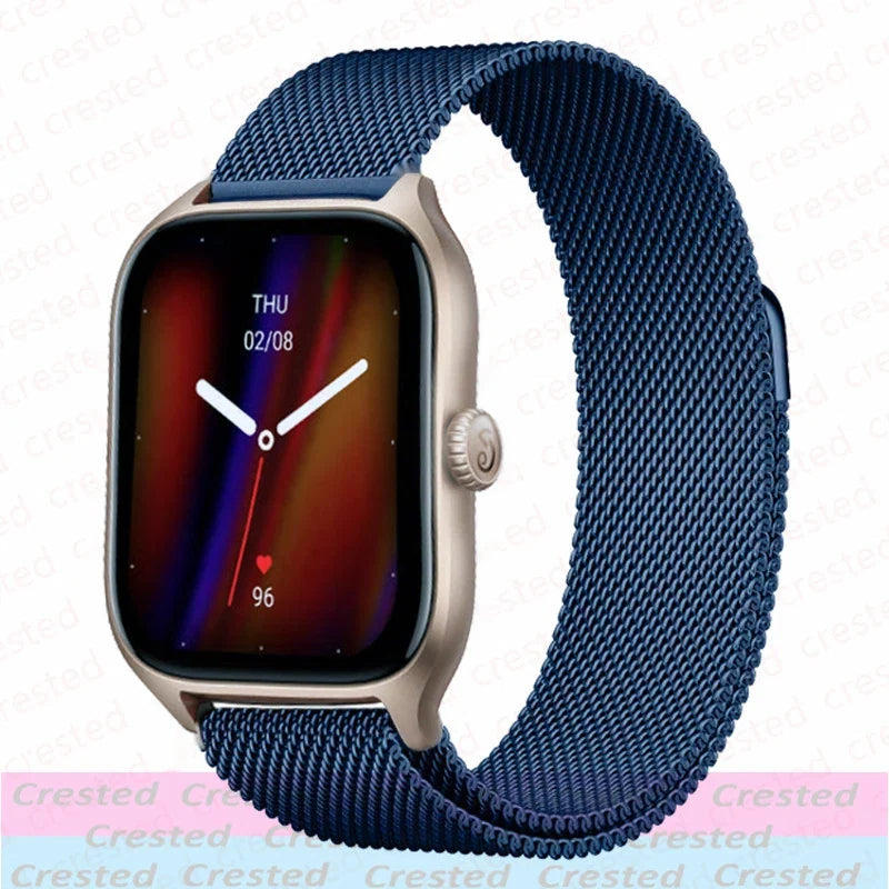 20mm/22mm Milanese band For Amazfit GTS/2/2e/3/4/GTS2 Mini/GTR 42mm/47mm/GTR2/3/4/Pro stratos Metal Bracelet Amazfit bip strap