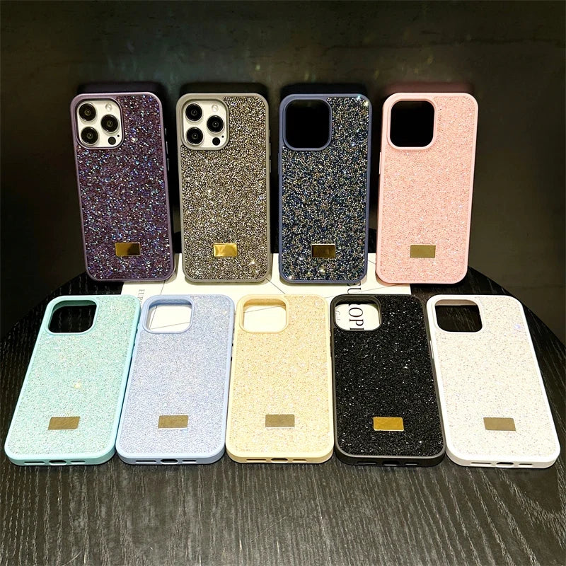 Luxury Shiny Diamond Phone Case For iPhone 16 15 14 Pro Max Plus 16SE 13 12 11 Fashion Star Diamond Soft Rubber Protective Cover