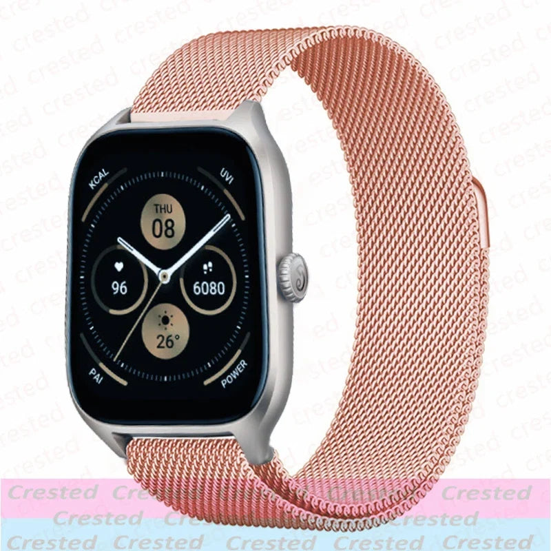 20mm/22mm Milanese band For Amazfit GTS/2/2e/3/4/GTS2 Mini/GTR 42mm/47mm/GTR2/3/4/Pro stratos Metal Bracelet Amazfit bip strap