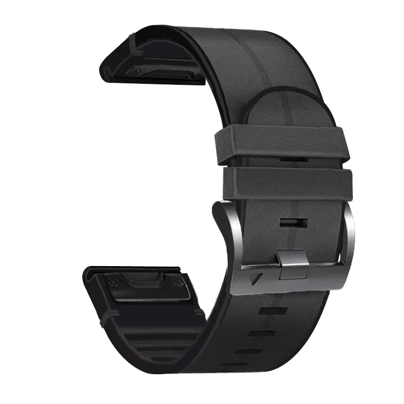 26mm 22mm Strap Bracelet For Garmin Fenix 7 7X 6 6X Pro 5X Plus 3HR 945 955 Tactix Bravo Delta Mk2i Leather Silicone Watch Band