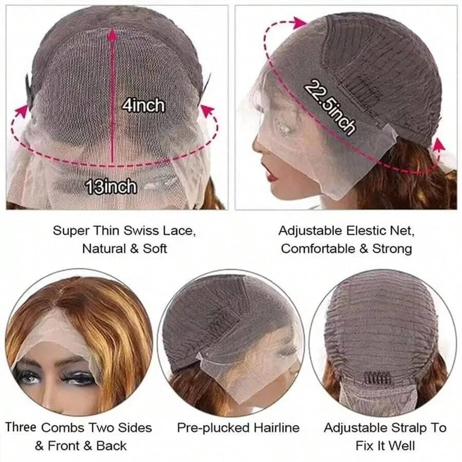 28 30Inch Highlight Wig Human Hair Honey Blonde Brown Lace Front Wigs Deep Curly Human Hair Wig Wave 13x4 Lace Frontal Wigs 200