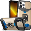 Case For iPhone 16 15 14 13 12 Pro Max Plus 8 7 Plus Mini SE Heavy Duty Protection With Sliding Camera Cover And Card Clip Cover