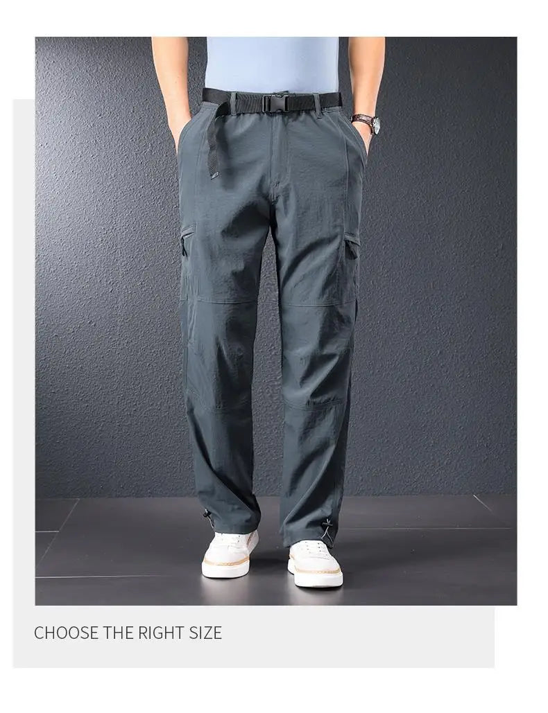 Men’s 2026 Ice Silk Quick Dry Hiking & Travel Pants – Lightweight Outdoor Casual Summer Wear