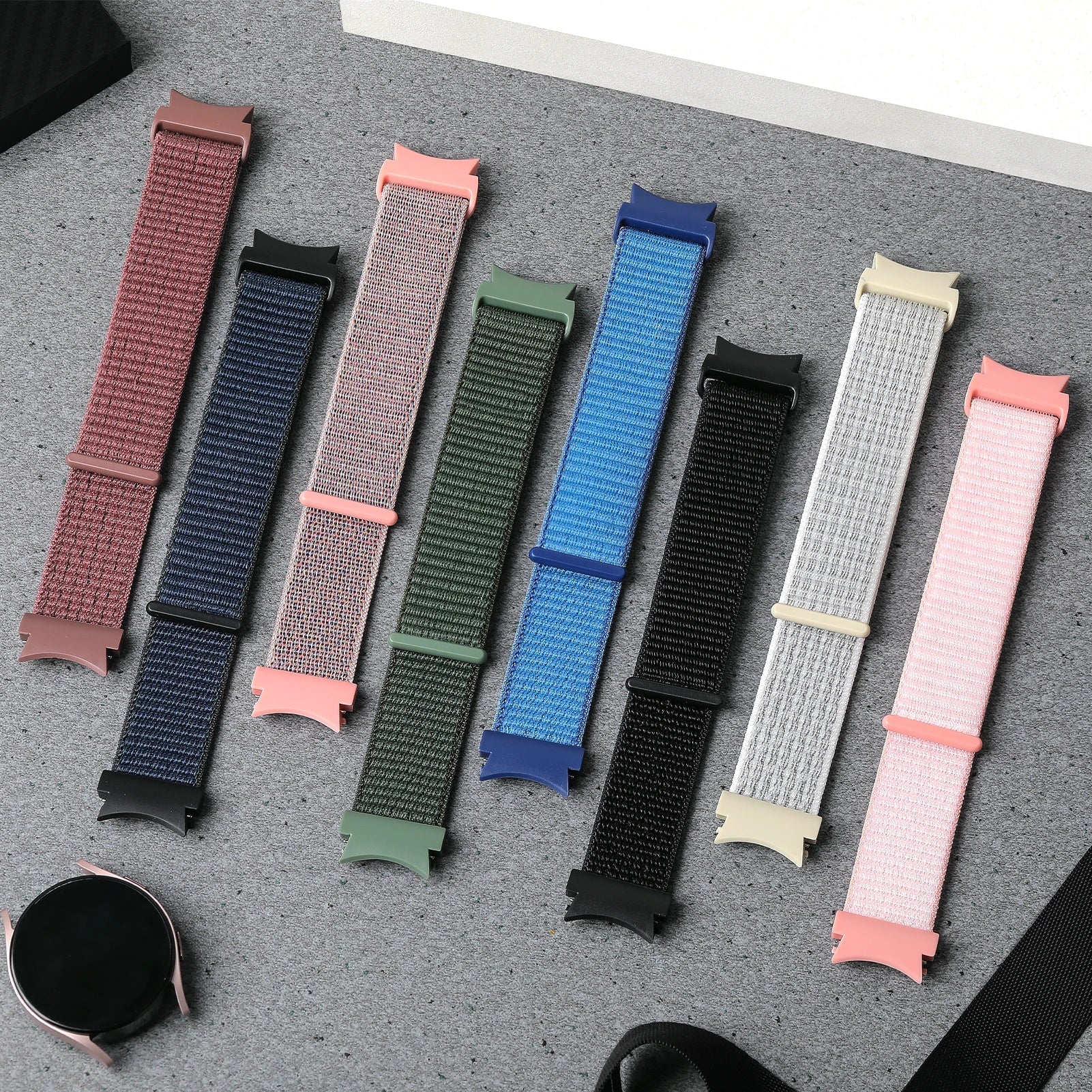 Band For Samsung Galaxy Watch 7/6/4/classic/5 pro 44mm 40mm wrist No Gaps Nylon sport loop correa bracelet Galaxy Watch 7 Strap