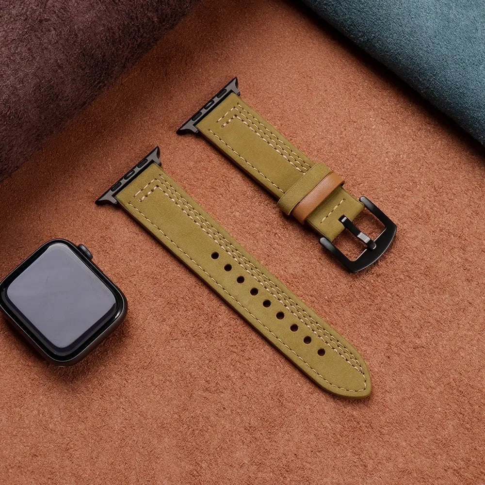 Leather loop strap For Apple watch band 45mm Ultra 49mm 41mm 42mm 38mm 41 44 45 mm bracelet iWatch series 9 8 7 3 4 5 6 se 40mm