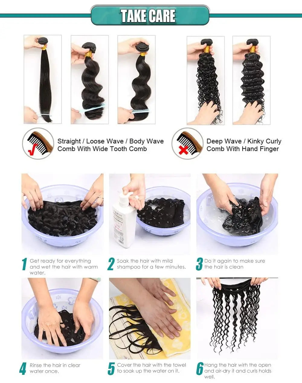 Deep Wave Raw Bundles Human Hair Brazilian Virgin Hair Weave Bundles 3/4Pcs Double Weft Natural Black 14-32 Inch Bundles Human Hair Extensions