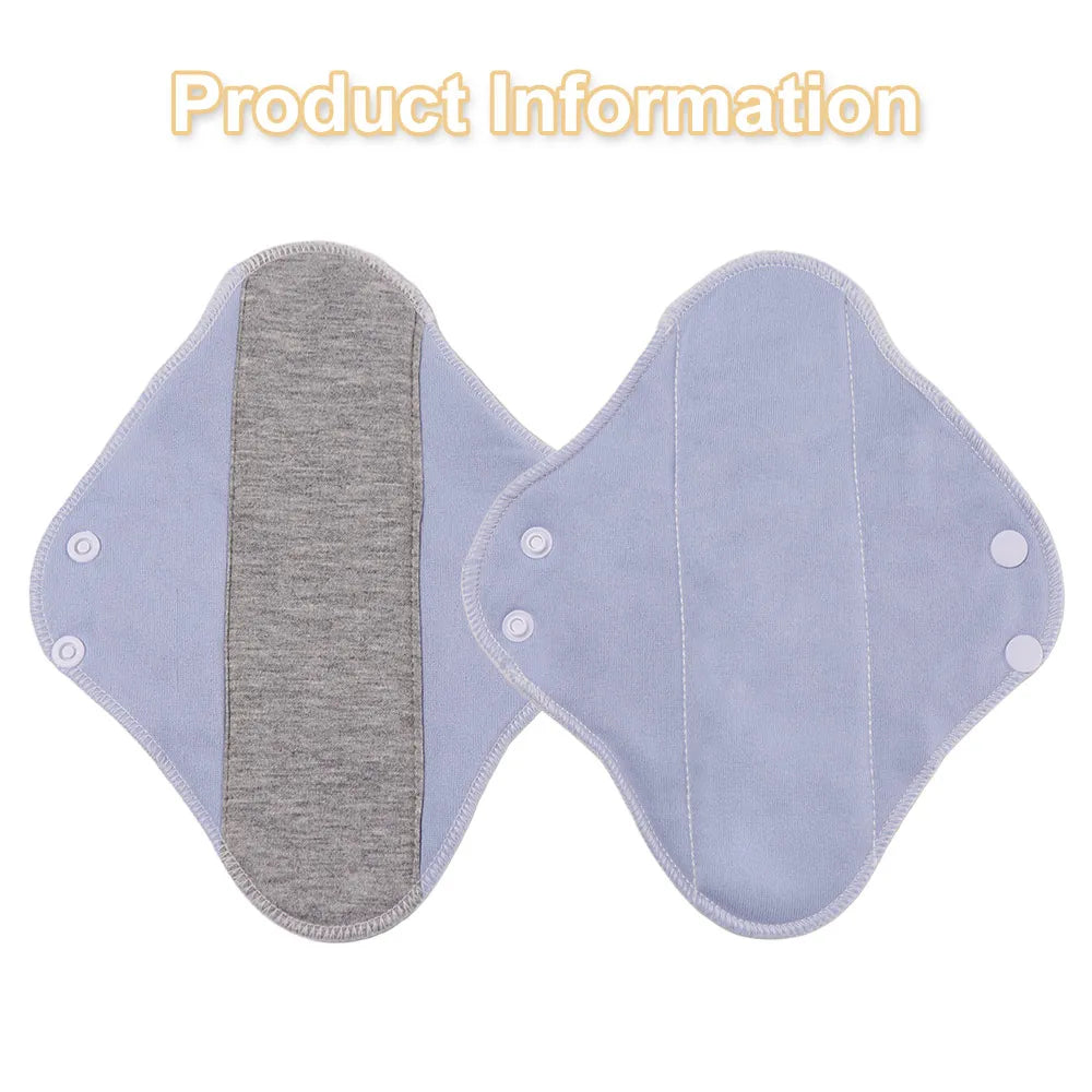 6Pcs Diaper Washable Menstrual Cloth Pads Reusable Graphene Sanitary Napkin Soft 23CM Nursing Pad for Women Pantyliner