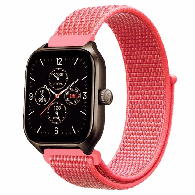 20mm 22mm Nylon Loop Strap for Amazfit GTR 42 47mm/GTR2/2e/3/3 Pro/4/GTS/GTS2/mini/3/4 Bracelet for Amazfit Bip-U-S/Stratos 2 2S