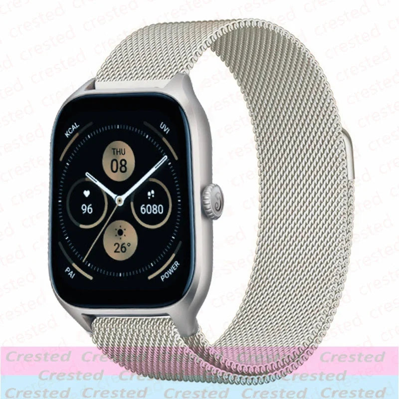 20mm/22mm Milanese band For Amazfit GTS/2/2e/3/4/GTS2 Mini/GTR 42mm/47mm/GTR2/3/4/Pro stratos Metal Bracelet Amazfit bip strap