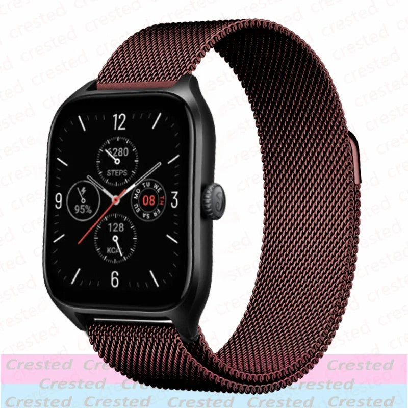 20mm/22mm Milanese band For Amazfit GTS/2/2e/3/4/GTS2 Mini/GTR 42mm/47mm/GTR2/3/4/Pro stratos Metal Bracelet Amazfit bip strap