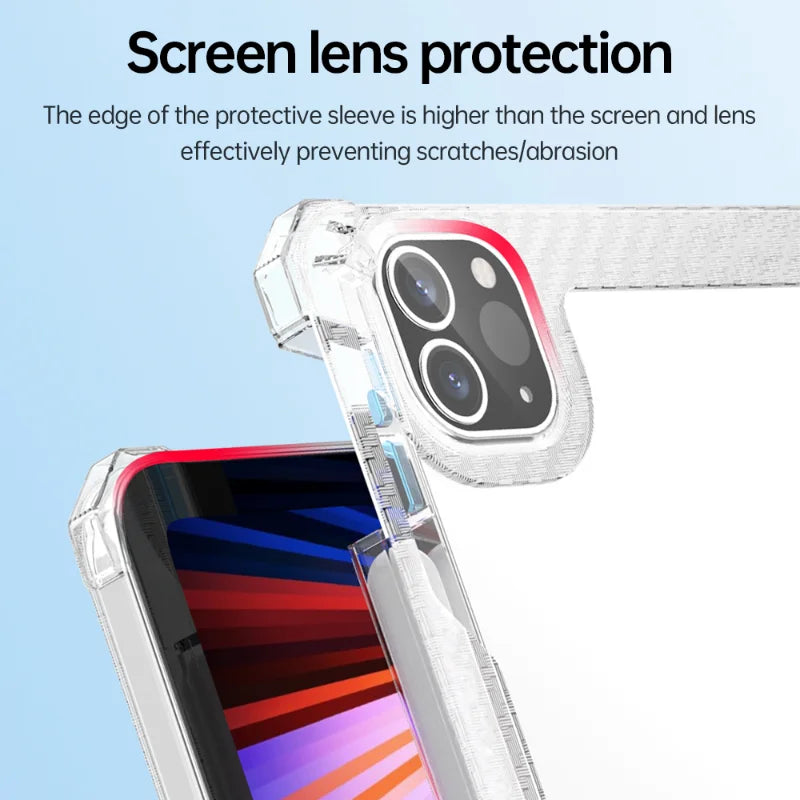 iPad Case 2022 Pro 11 10th Generation 10.9 Air 5 4 10.2 7/9th 2021 Mini 6 10.5 2018 9.7 5th 6th 12 9 Transparent Cover Funda