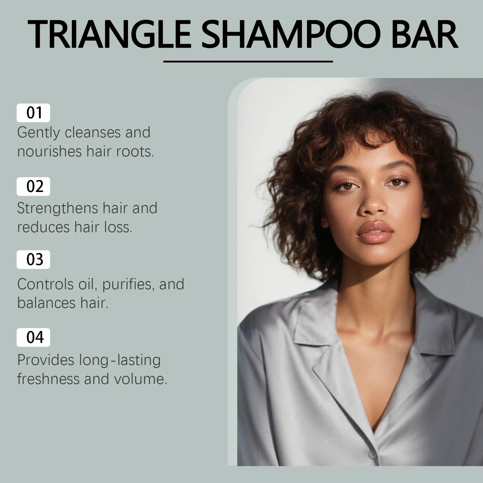 Triangle Green Hair Growth Soap Nourish Hair Roots Improve Dry Frizzy Damaged Hair Repair Regulate Grease Anti Hair Loss Shampoo