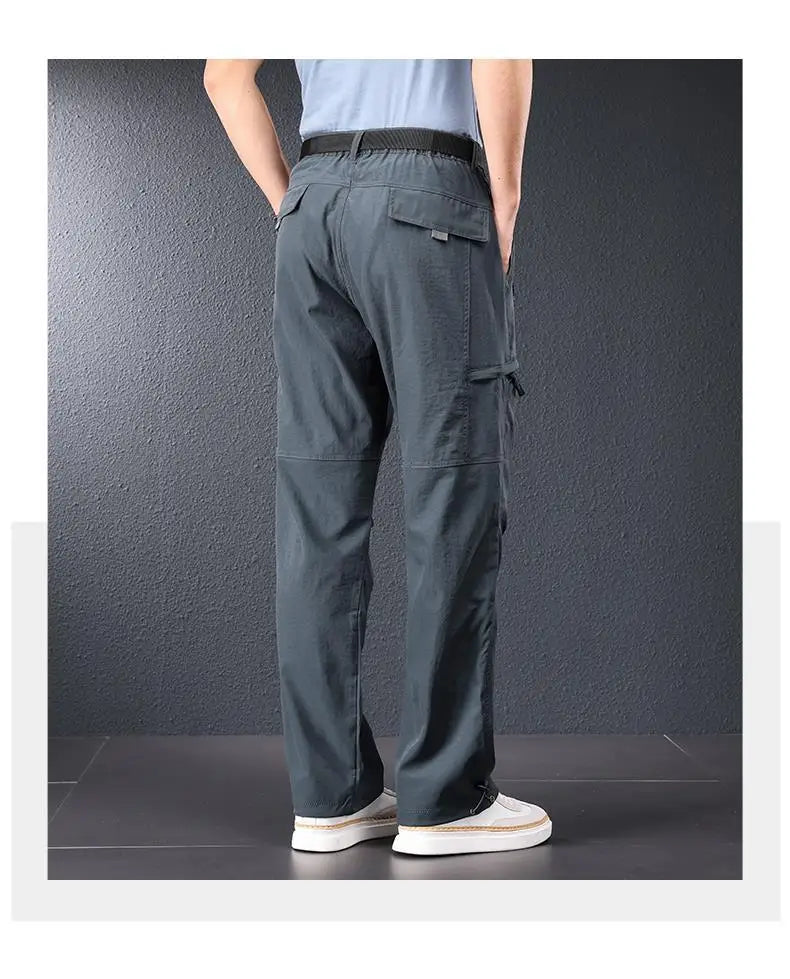 Men’s 2026 Ice Silk Quick Dry Hiking & Travel Pants – Lightweight Outdoor Casual Summer Wear