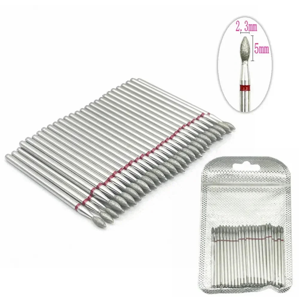 50pc Diamond Nail Drill Cuticle Clean Bit Set Milling Cutter for Manicure Electric  Bits Accessories Dead Skin Remove Tool