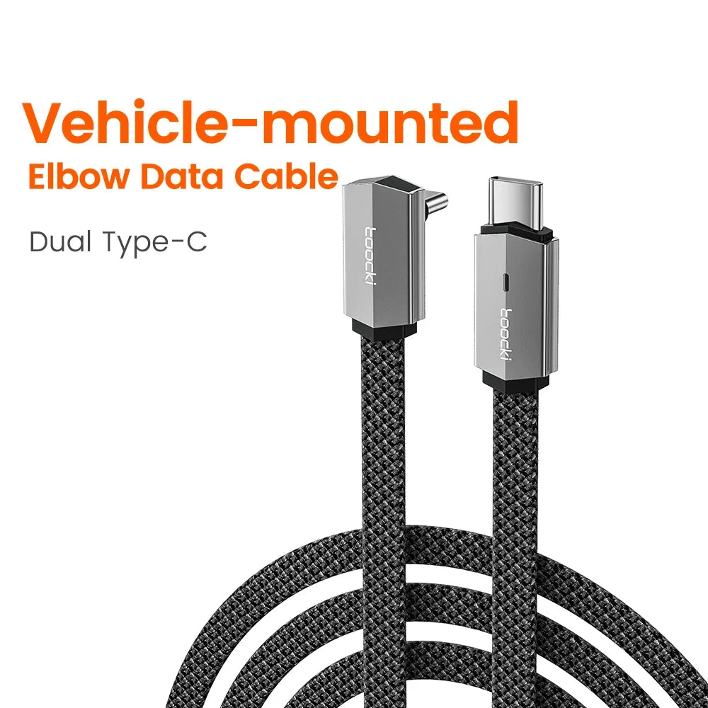 Toocki 90 Degree Elbow Dual Type C to Lighting Data Cable 60W Rapid Flash Charging PD USB C Fast Charge Cord For Iphone POCO