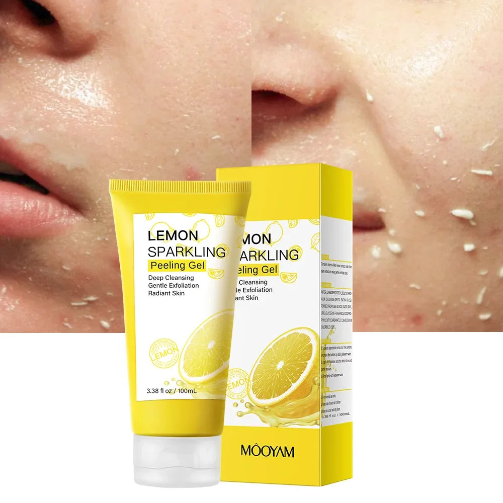 Lemon Face Wash Facial Cleanser Face Exfoliating Gel Moisturizing Remove Dead Skin Blackhead Exfoliator Facial Scrub Skin Care