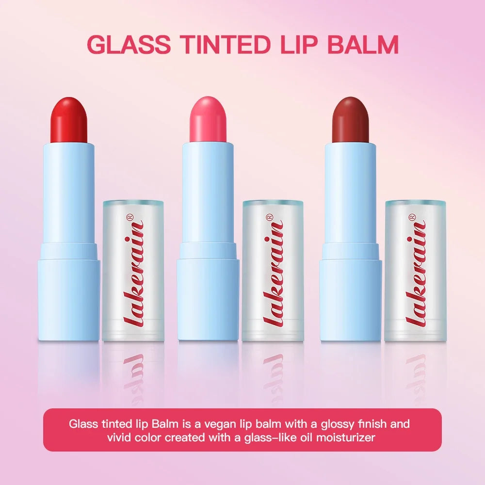 Glass Tinted Lip Balm Light Cherry Red Orange Glow Moisturizing Vegetarian Lip Balm With Bright Clear Color Korea Lip Cosmetics