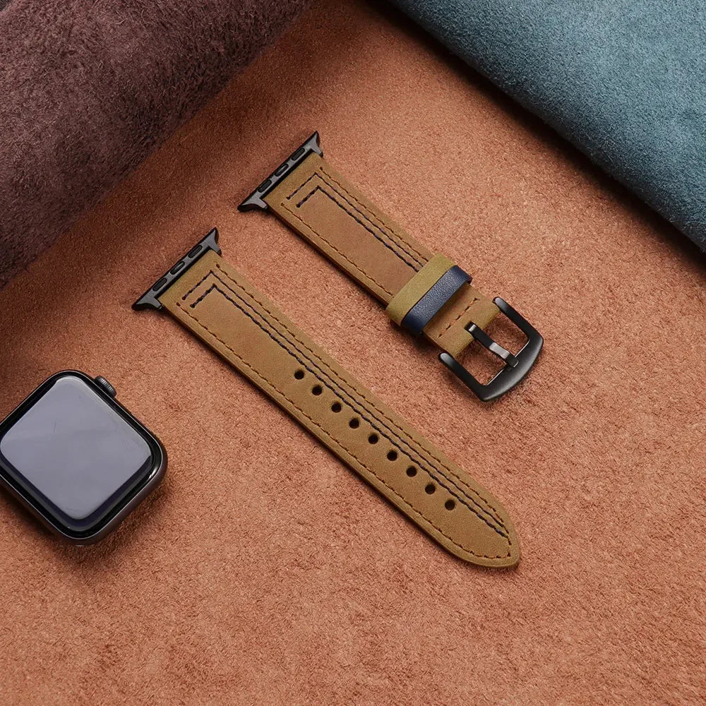 Leather loop strap For Apple watch band 45mm Ultra 49mm 41mm 42mm 38mm 41 44 45 mm bracelet iWatch series 9 8 7 3 4 5 6 se 40mm