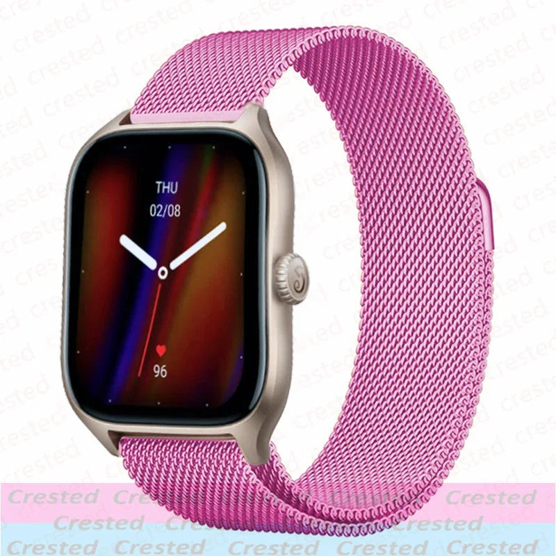 20mm/22mm Milanese band For Amazfit GTS/2/2e/3/4/GTS2 Mini/GTR 42mm/47mm/GTR2/3/4/Pro stratos Metal Bracelet Amazfit bip strap
