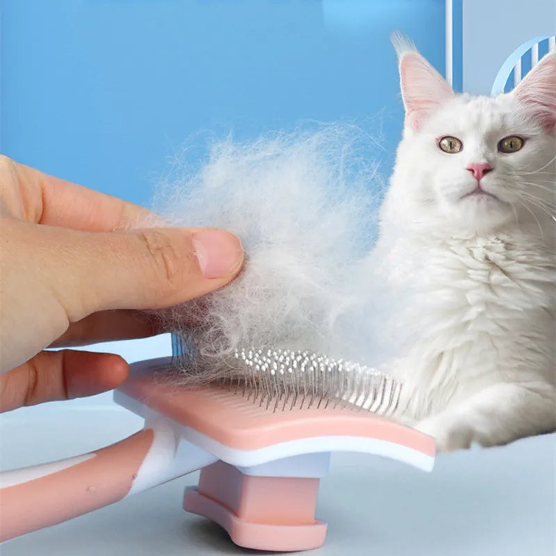 Cat Comb Automatic Cat Hair Remover Self-cleaning Cats Brush Massage Dog Comb Cats Hair Removal Dog Brushes Pet Grooming Brush