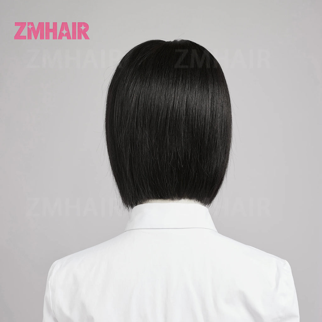 Luxury Kosher Sheitel 100% European Virgin Hair Silk Base Wig Short Bob Human Hair Jewish Wig Soft & Natural