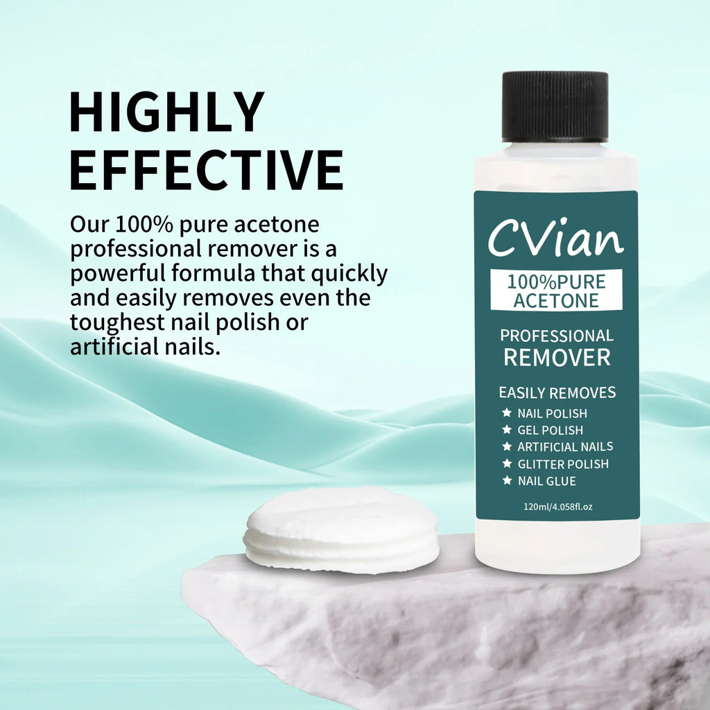 Containing 100% Acetone Nail Polish Remover, Quick Acting Formula Is Suitable for Gel, Dipping Powder and Acrylic Nail, Salon