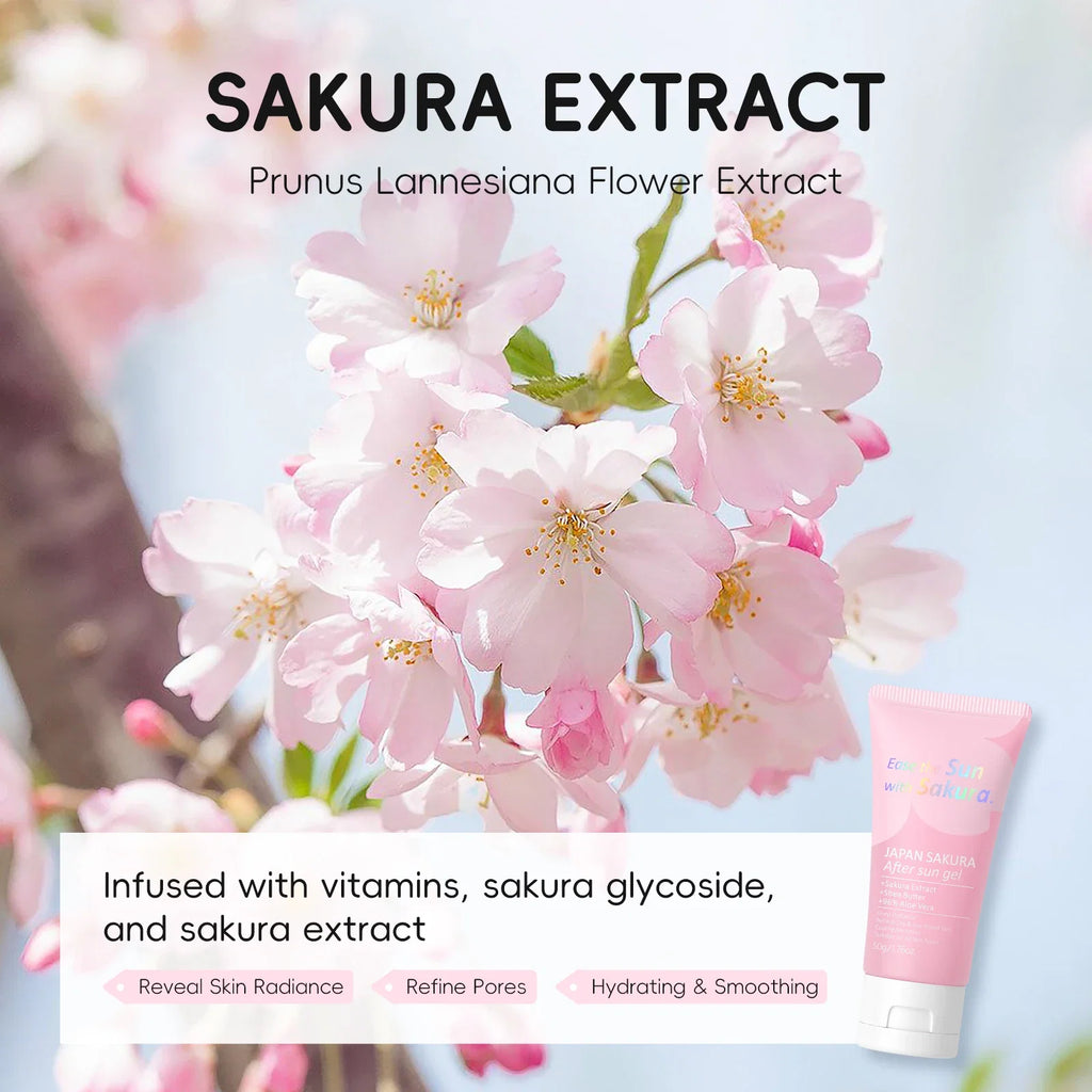 LAIKOU Japan Sakura After Sun Gel 50g 96% Aloe Vera Soothing Sunburn Care Deep Moisturizing