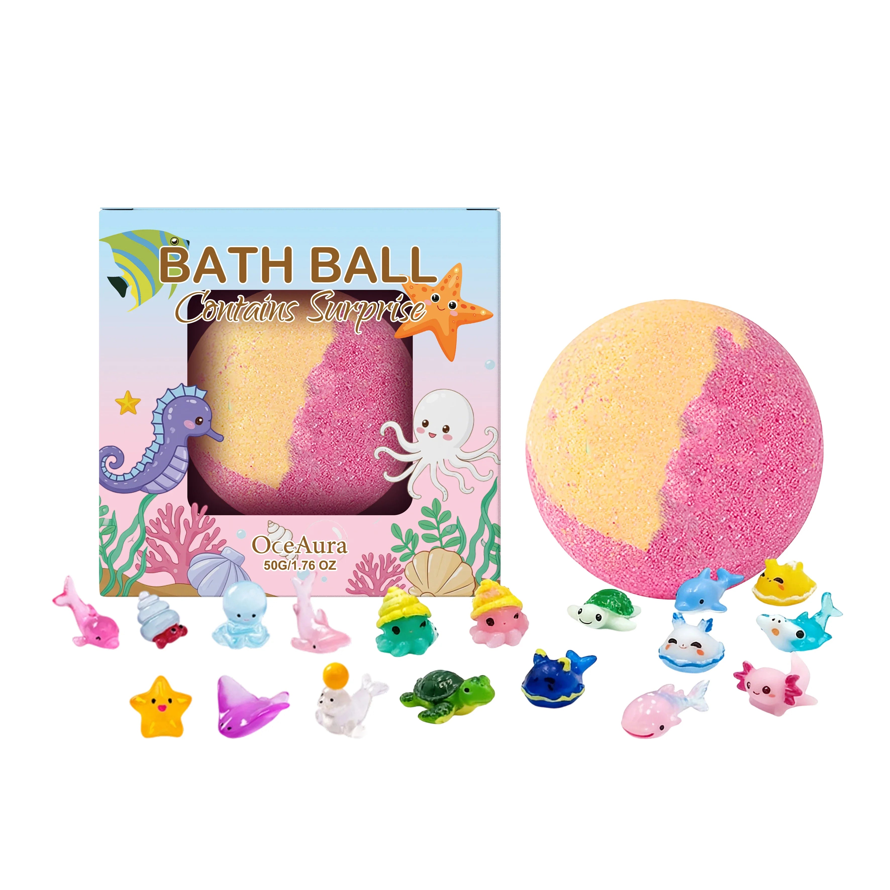 12pcs Bath Bombs Set with Surprise Toys Inside Natural Organic Bubble Bath Fizzies Balls Gift for Holiday Gift Set