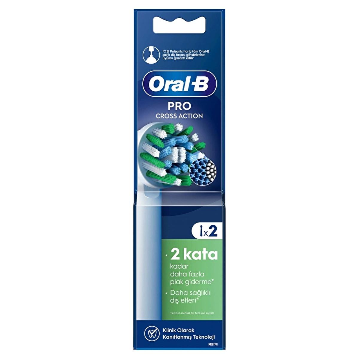 Oral-B Cross Action Toothbrush Replacement Heads - 2 Pack, Effective Plaque Removal & Oral Hygiene for Electric Toothbrush Users