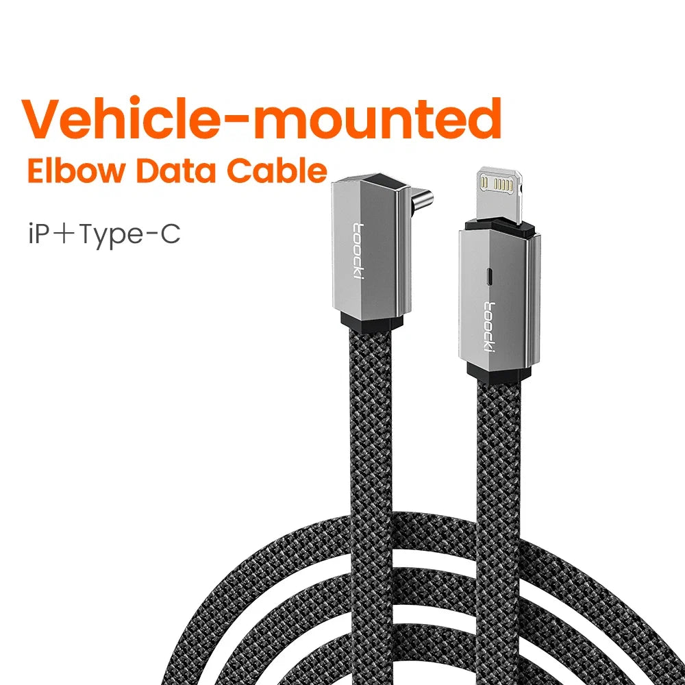Toocki 90 Degree Elbow Dual Type C to Lighting Data Cable 60W Rapid Flash Charging PD USB C Fast Charge Cord For Iphone POCO