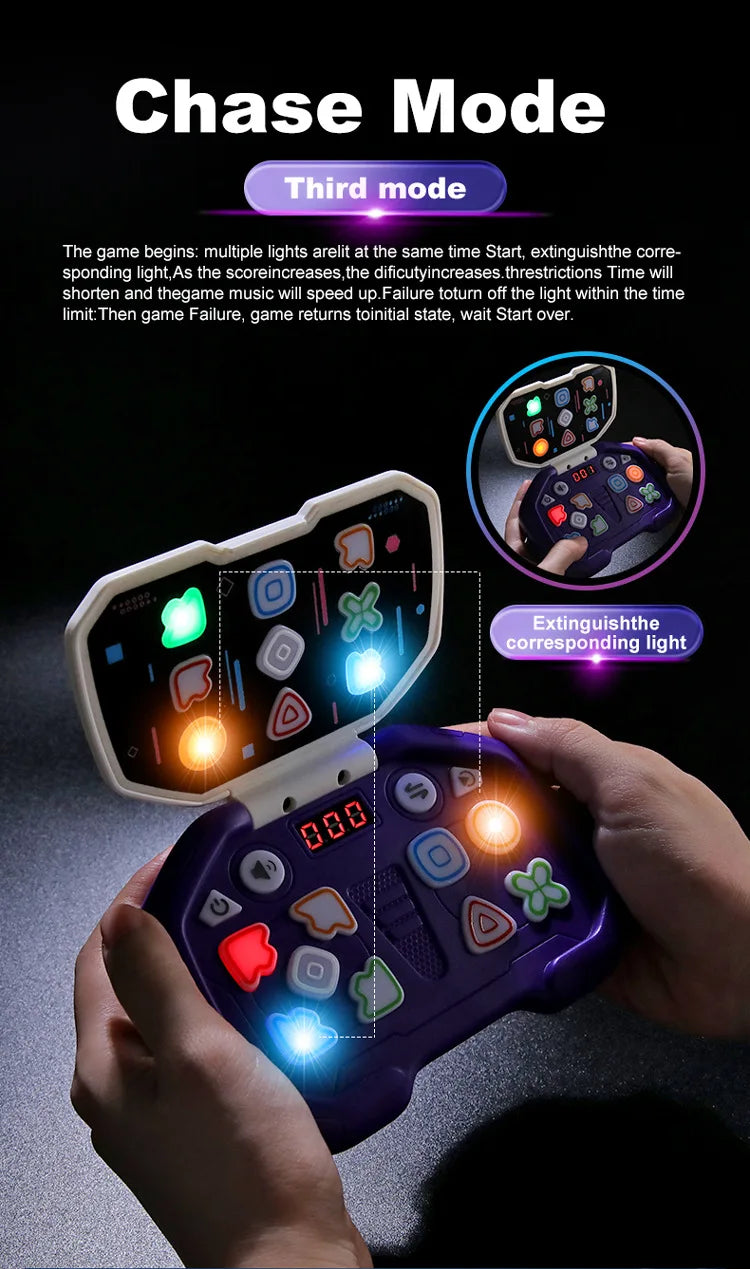 Push-button Quick Push Game Machine Toys Children Puzzles Decompression Music Level Games Breaking Handheld Flip Dancing Machine