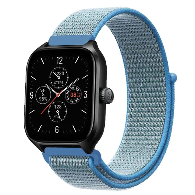 20mm 22mm Nylon Loop Strap for Amazfit GTR 42 47mm/GTR2/2e/3/3 Pro/4/GTS/GTS2/mini/3/4 Bracelet for Amazfit Bip-U-S/Stratos 2 2S