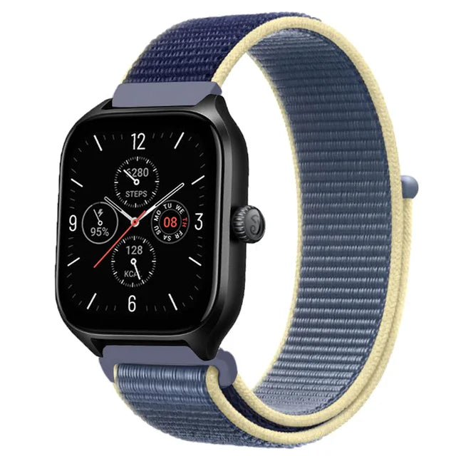20mm 22mm Nylon Loop Strap for Amazfit GTR 42 47mm/GTR2/2e/3/3 Pro/4/GTS/GTS2/mini/3/4 Bracelet for Amazfit Bip-U-S/Stratos 2 2S