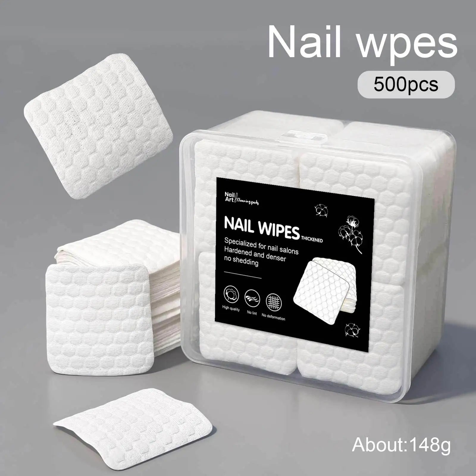 200/500Pcs/pack/box Solid Durable Nail Tools Manicure Gel Nail Polish Remover Pads Lint-Free Wipes Napkins Wraps