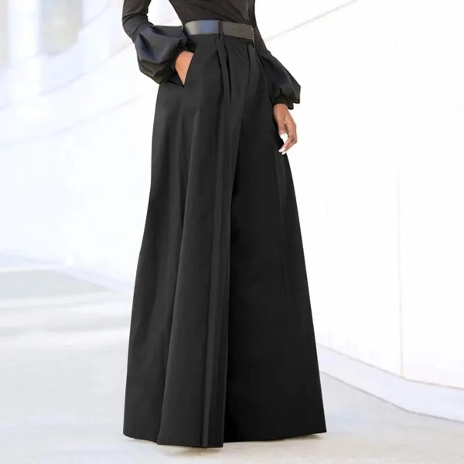 Women’s 2026 Summer Autumn Palazzo Pants - Printed Cropped Cotton Baggy Trousers with Pockets