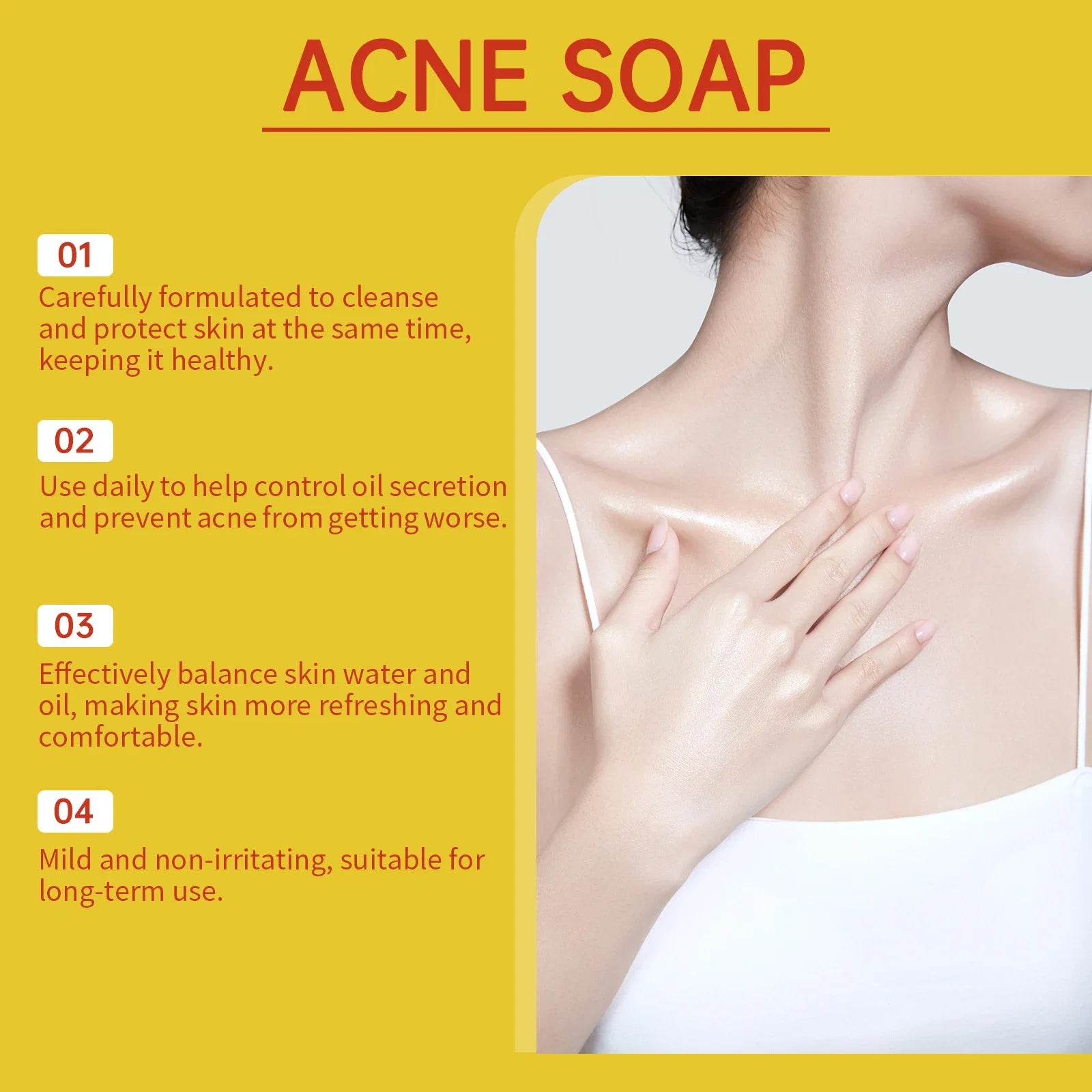 Acne Treatment Soap Pimple Remove Pigment Deep Cleansing Pores Shrink Oil Control Moisturize Body Face Lightening Skin Care Soap