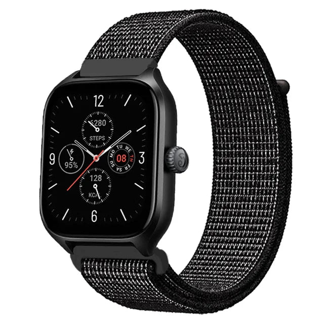 20mm 22mm Nylon Loop Strap for Amazfit GTR 42 47mm/GTR2/2e/3/3 Pro/4/GTS/GTS2/mini/3/4 Bracelet for Amazfit Bip-U-S/Stratos 2 2S