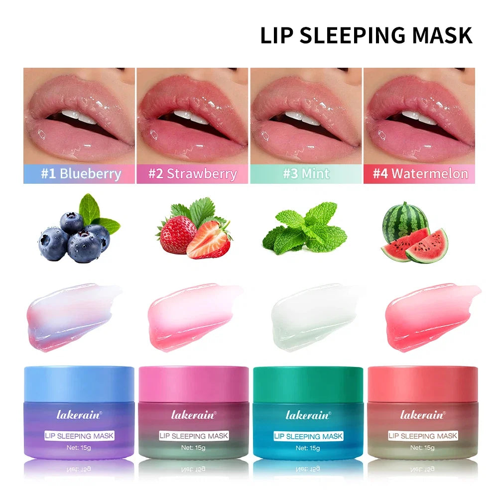 Lakerain Nourishing Dual-color Sleeping Lip Mask Reducing Lip Lines Moisturizing Repairing Removing Dead Skin Lip Mask Women Men