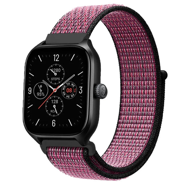 20mm 22mm Nylon Loop Strap for Amazfit GTR 42 47mm/GTR2/2e/3/3 Pro/4/GTS/GTS2/mini/3/4 Bracelet for Amazfit Bip-U-S/Stratos 2 2S