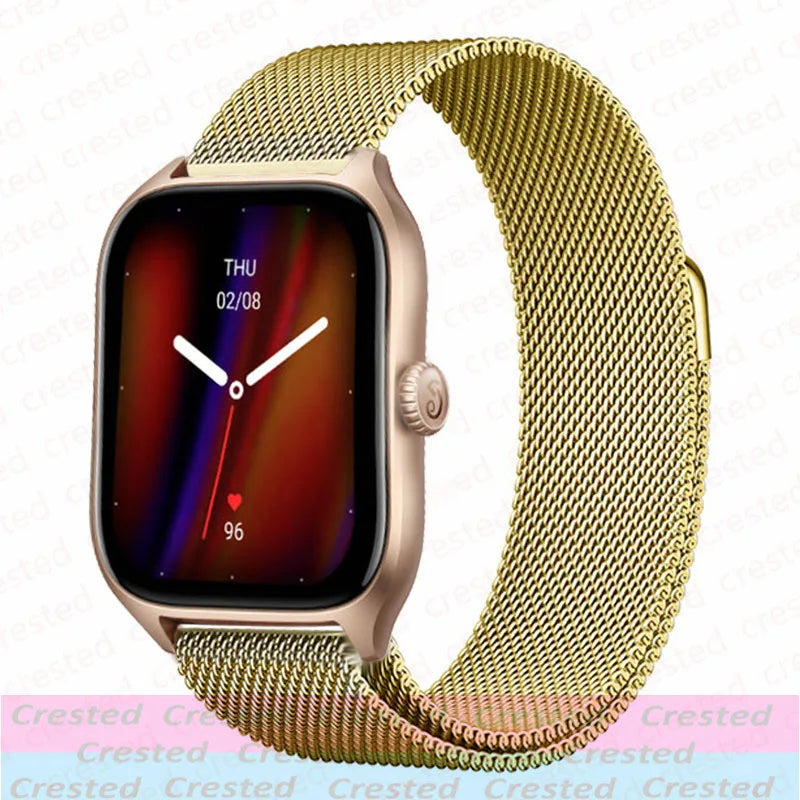 20mm/22mm Milanese band For Amazfit GTS/2/2e/3/4/GTS2 Mini/GTR 42mm/47mm/GTR2/3/4/Pro stratos Metal Bracelet Amazfit bip strap