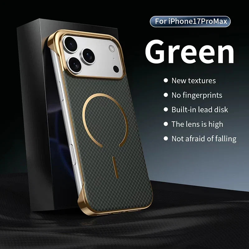 Kevlar Edge Wireless Charging Case for iPhone 17 Pro Max 13 14 15 16