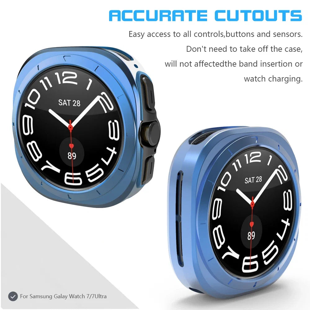 Glass+Case Full Cover for Samsung Galaxy Watch 7 40mm 44mm TPU Anti drop and waterproof Protector Case Watch 7 Pro 47mm