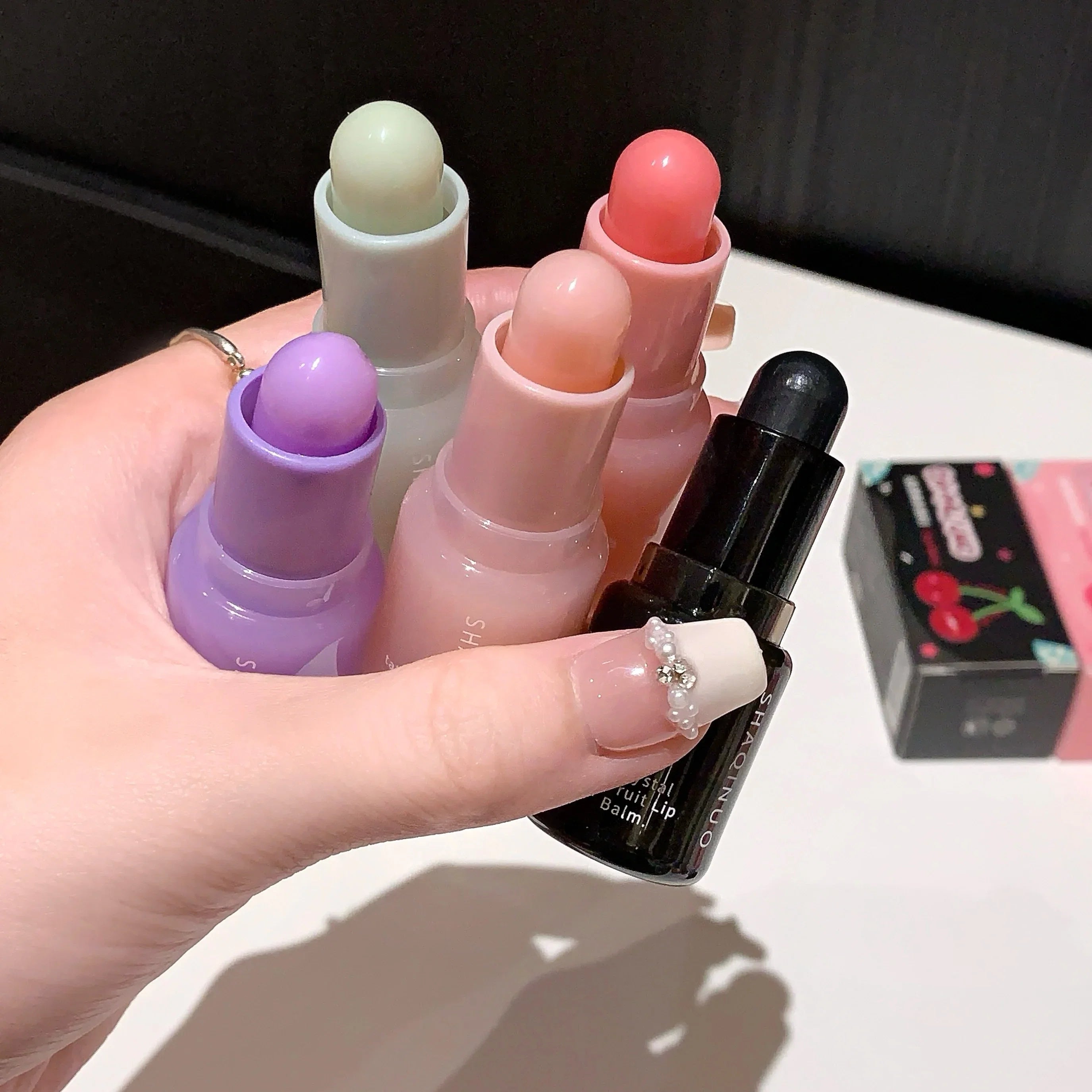 Hydrating Fruit Lip Balm Pendant, Tinted Moisturizing Lip Care for Fall & Winter, Prevents Dry Cracking, Refreshing Fruit Flavor