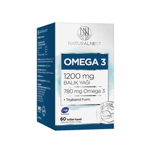 Naturalnest Omega 3 1200mg - Omega 3 Fish Oil Softgel Capsules | 60ct