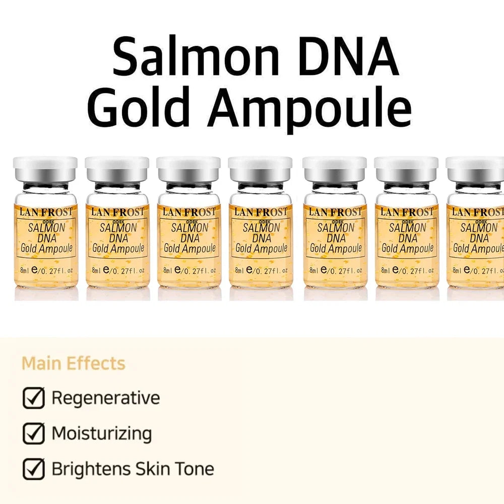 Korea 8ml Salmon DNA Gold Ampoule Skin Booster Serum Kit BB Cream Brightening Moisturizing For 0.3mm Microneedle Serum