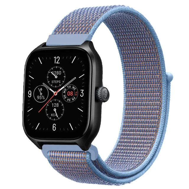 20mm 22mm Nylon Loop Strap for Amazfit GTR 42 47mm/GTR2/2e/3/3 Pro/4/GTS/GTS2/mini/3/4 Bracelet for Amazfit Bip-U-S/Stratos 2 2S